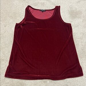 John Mark Rich Burgundy Velvet Tank Top